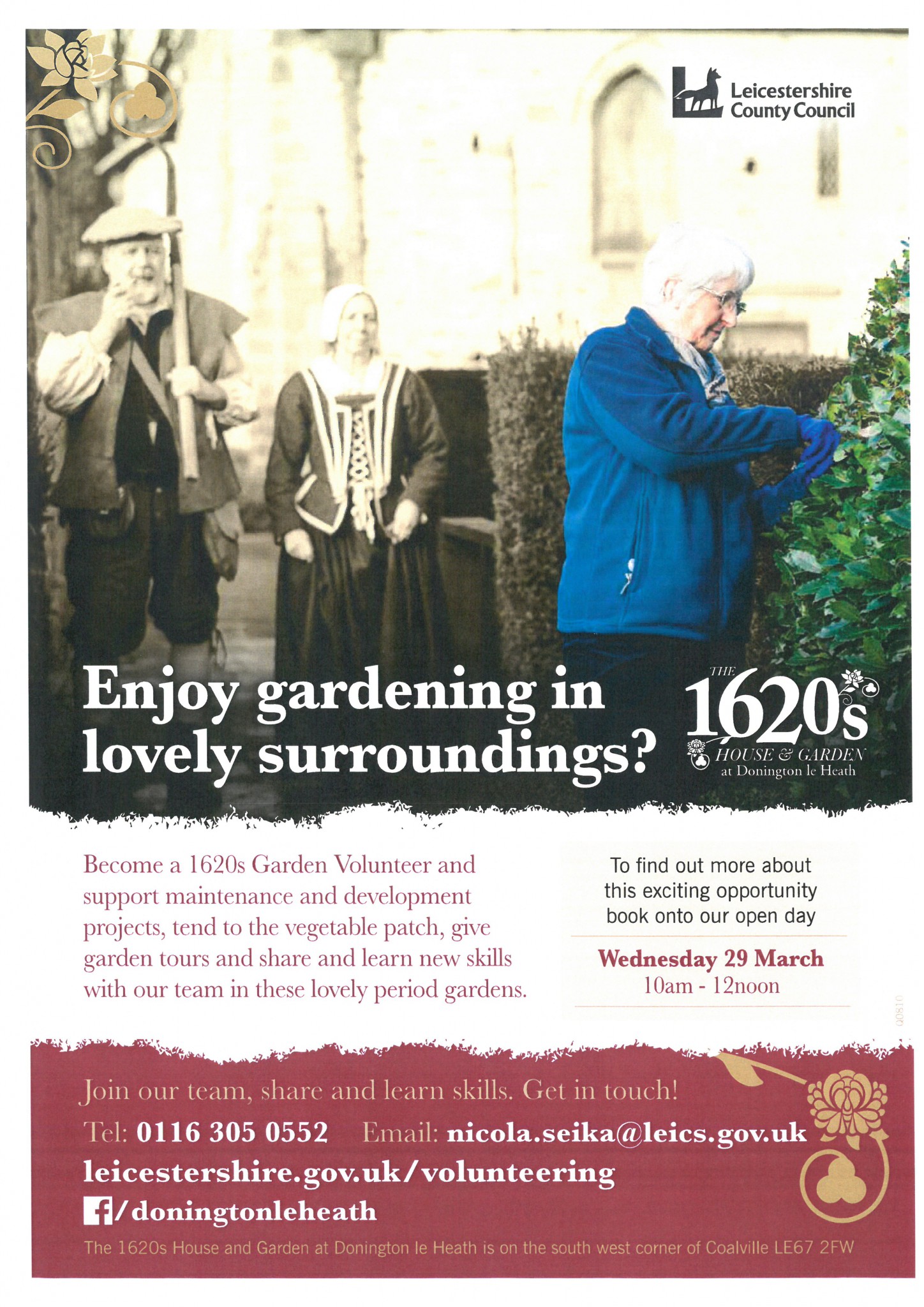 Become a 1620s Garden Volunteer - Open Day